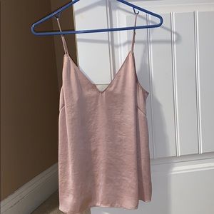 Aritzia satin pink tank top